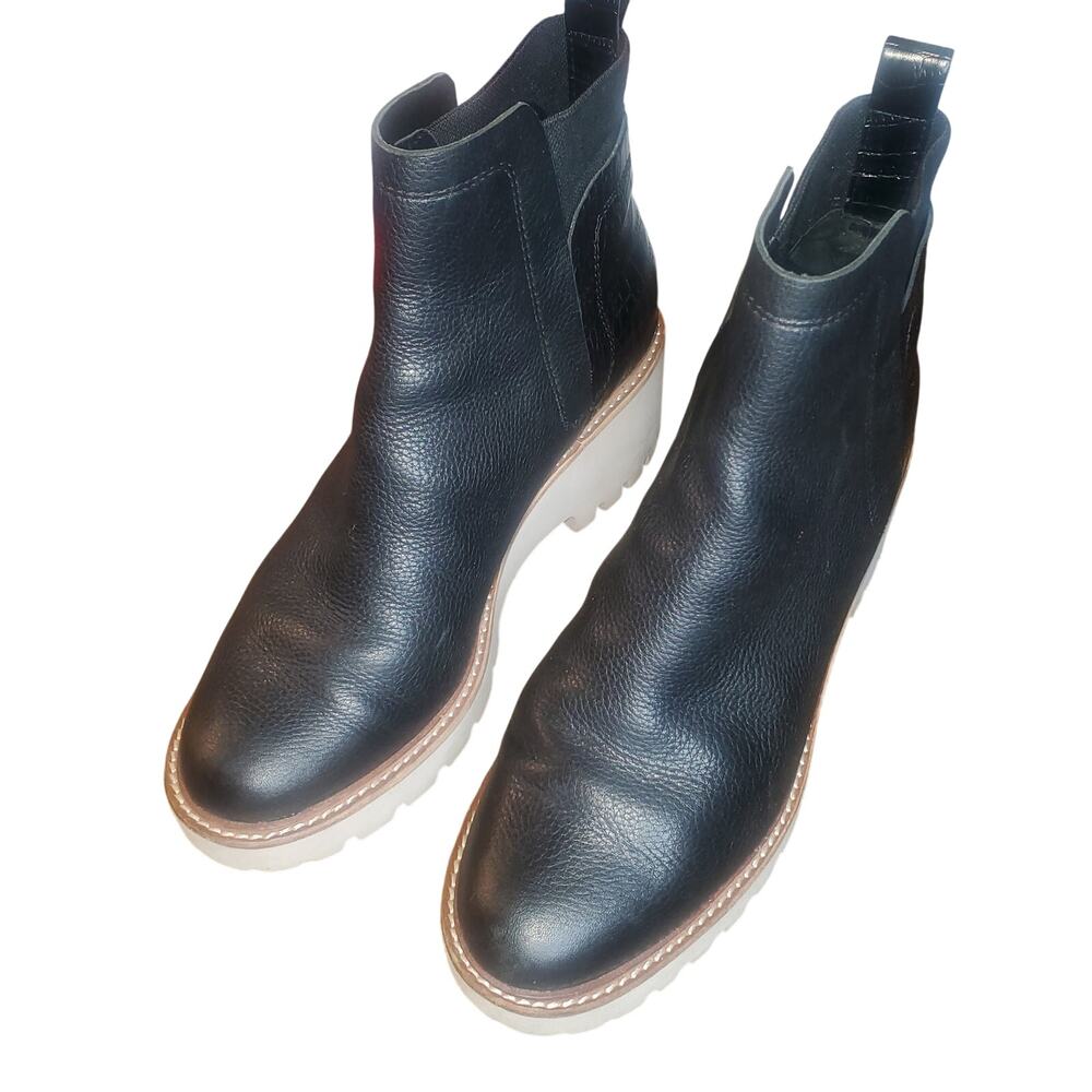 Dolce Vita Huey H2O Boots Women’s 10 Black Leather Waterproof Lug Sole